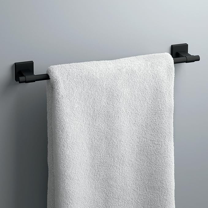 Franklin Brass Maxted (1-Pack) 18" Towel Rack for Bathroom, Matte Black Towel Bar for Bathroom Wall Kitchen Towel Holder Rod Wall Mounted Bathroom Accessories MAX18-FB