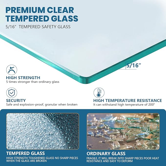 Bathroom Shower Glass Door 24 * 62" - 5/16"(8mm) Thick Clear Tempered Glass Panel, Fixed Hinged Framless Shower Glass Door with Bottom Seal, Brushed Gold