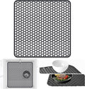 Sink Protectors Mat - 13.58"x13.58" Kitchen Sink Pad for Bottom of Basin for Protection of Stainless Steel and Tableware, Farmhouse Rubber Basin Mat Protector - Dark Gray