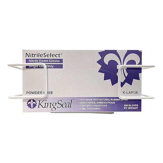 1 Each | Disposable Glove or Tissue Box Holder, TRIPLE (3-Box) Glove Rack, Wall Mounted Universal Box Holder, for Larger Sized Boxes, White - 1 Glove Rack