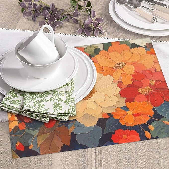Colorful Floral Dish Drying Mat for Kitchen Counter, 16"x18" Microfiber Absorbent Fast Dry Mat, 2Pcs Dish Mat Faucet Mats Sets, Large Drying Kitchen Mat Kitchen Drying Pad Coffee Bar Decor Gifts