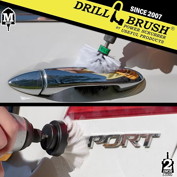 Motorcycle Cleaning Kit - Car Cleaning Supplies - Truck Scrubbing Accessories - Drill Brush Wheel Cleaner - Rim scrubbing Brush - Windshield Glass Cleaner - Dirt Bike Brush - Soft Wheel Cleaner Brush