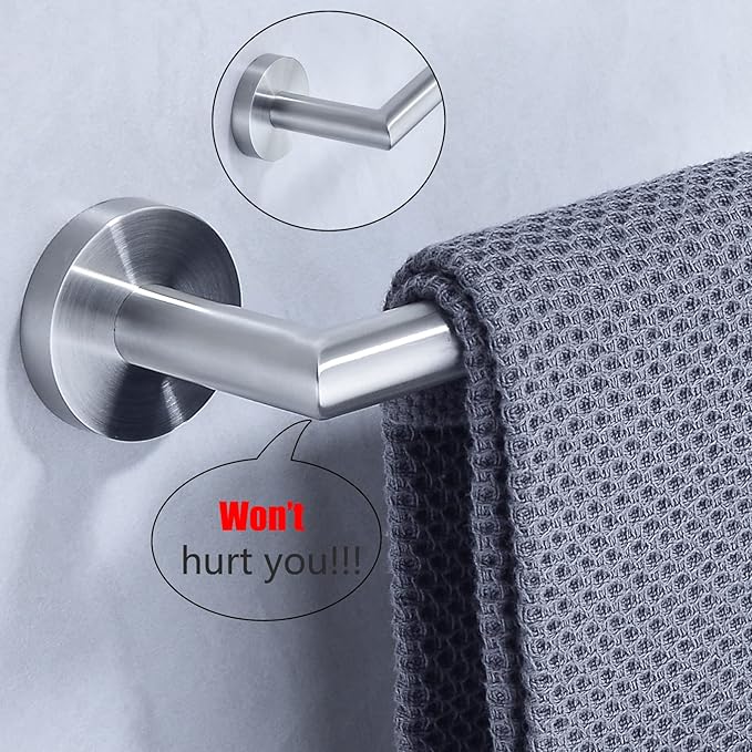 12 Inch Hand Towel Bar Bathroom Towel Holder,Bath Accessories Thicken Stainless Steel Shower Towel Rack,Kitchen Dish Cloth Hanger Wall Mount Brushed Steel,96018-2-12BS.