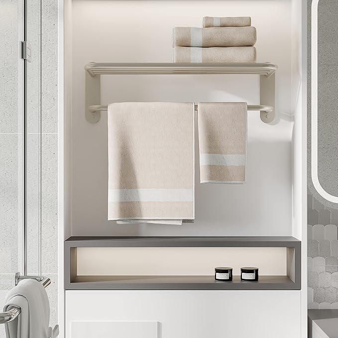 18 Inch Bathroom Towel Rack Towel Bar Towel Shelf Brushed Nickel Stainless Steel and Zinc Alloy Wall Mount 1pc for House Lavatory and Hotel