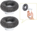 2Pcs Steel Wire Brush Heads for Electric Spin Scrubber Cleaning Stoves, Pots, Grills, Ovens(White)