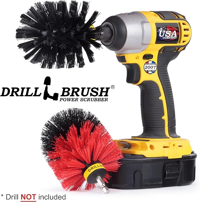 Original Drillbrush Power Scrubber Two Brush Kit in Stiff and Ultra Stiff
