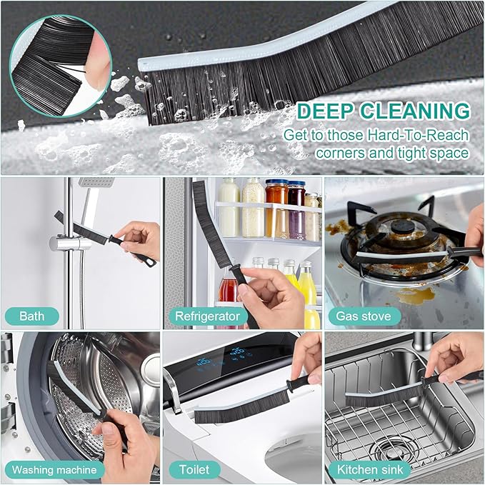 Crevice Cleaning Brush, Hard Bristle Brush for Cleaning, Multifunctional Gap Cleaning Brush Tool, Household Cleaning Tools for Kitchen, Bathroom, Toilet, Sink, Bathtub (5PCS)