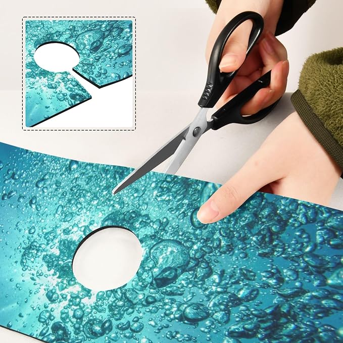 Blue Kitchen Faucet Absorbing Mat Sink Splash Guard Behind Faucet Drip Catcher for Bathroom RV Bar 14.7x5.4in 2PCS Water Bubbles