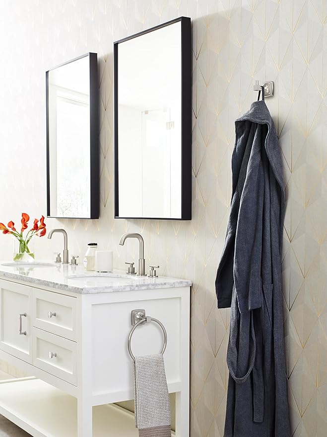 Amerock BH36090G10 | Brushed Nickel Single Robe Hook | 2-1/4 in. (57 mm) Length Towel Holder | Stature | Towel Hook for Bathroom | Bathroom Hardware | Bath Accessories