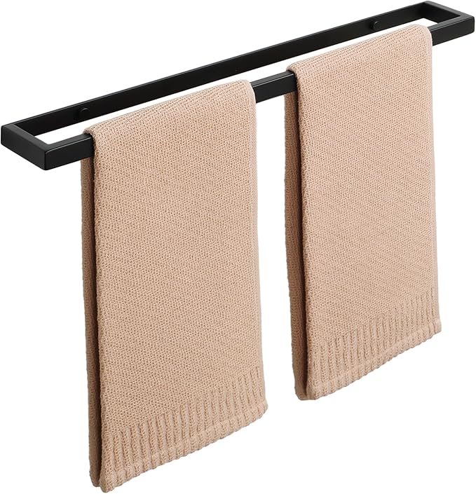 Alise Bath Towel Bars,20 Inch Towel Holder Towel Racks for Bathroom and Lavatory,SUS304 Stainless Steel Hand Towel Hanger Rail Wall Mount,Matte Black