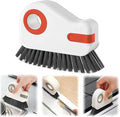 AYNUUY 2 in 1 Groove Cleaning Brush, Window Track Cleaning Tools Multifunction Grout Cleaner Tool with Tweezers and Scraper for Sliding Door Track, Window Seal, Sill (Orange)