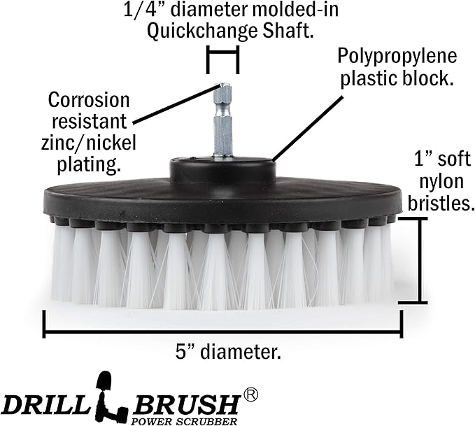 Drill Powered Upholstery Scrub Brush