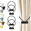 Hion Magnetic Curtain Tiebacks Black 4 Pack, Curtain Tiebacks Buckles Holdbacks Holders Hooks Clip for Home Bedroom Office Decorative Thick or Thin Curtain
