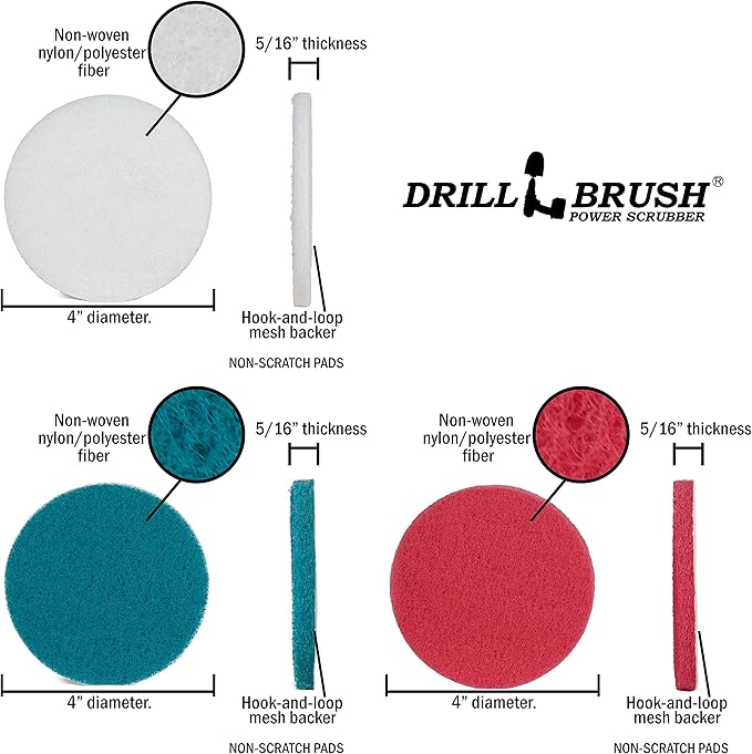 Drillbrush Cleaning Supplies - Detail Brush Set - Upholstery Cleaner Brush - Carpet Cleaner Scrub Brush - Auto Brush Cleaning - Car Cleaning Kit Interior Detailing Kit - Upholstery Cleaning Brush