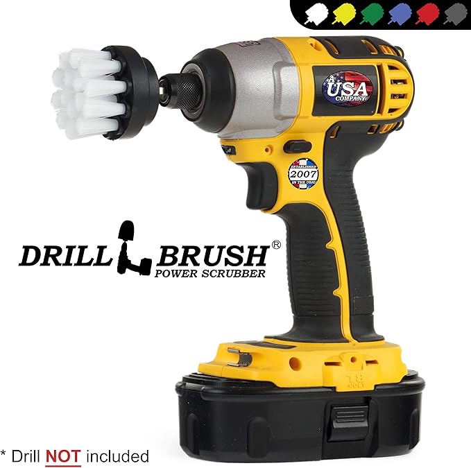 Cleaning Supplies - Scrub Brush - Car Detailing Products - Detailing Brush - Wheel Brush - Carpet Cleaner - Upholstery Cleaner - Drill Brush - Soft Bristle Brush - Aluminum - Car Cleaning Detail Brush