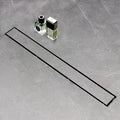 SaniteModar Linear Shower Drain, Shower Drain 30 inch with Flat and Tile Insert 2 in 1 Panel, Brushed 304 Stainless Steel Linear Drain, with Hair Strainer and Leveling feet