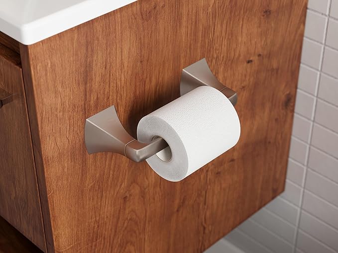 Pfister Bruxie 3-Piece Bathroom Hardware Set with Towel Bar, Towel Ring, and Toilet Paper Holder, Wall-Mounted, Spot Defense Brushed Nickel Finish, BTBBIE3GS