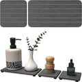 3PCS Stone Drying Tray, Stone Soap Tray, Water Absorbing Stones Trays for Sink, Fast Dry Diatomite Stones Sink Mat, Used for Hand Soap,Sponge,Toothbrush Holder in Bathroom Counter and Kitchen Sinks