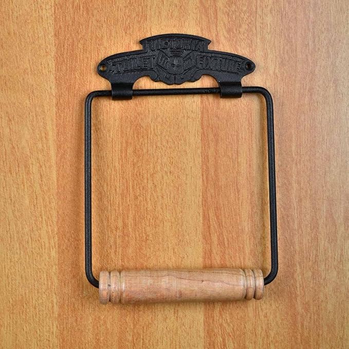 Renovators Supply Toilet Paper Holder - Antique Wall Mount Toilet Paper Holder - Sanitary Paper Holder - Vintage Bathroom Decor - Colonial Tissue Holder - Black, Victorian, Pack of 1