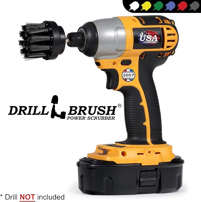 Cleaning Supplies BBQ Grill Brush - Cordless Drill Spin Brush Grill Cleaner - Rust Remover - Household Cleaning Tool for Backyard Accessories - Industrial Cleaning Grade Scrubbing Brush - Nylon Brush