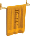 Gold Towel Bar, KLJKPA Towel Bar for Bathroom Wall 16 Inch, Stainless Steel Heavy Duty Single Towel Rod Holder