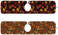 2 PCS Kitchen Sink Splash Guard 23.6 Inch Faucet Mat for Kitchen Sink Bathroom Sink Faucet Absorbing Drip Drain Mat Pad Microfiber Soft Washable Brown Autumn Maple Leaves