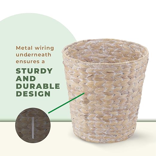 2-Pack White Wicker Trash Cans