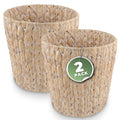 2-Pack Wicker Trash Can for Bathroom - Wicker Waste Basket for Bedroom, Office - Rattan Trash Can - Decorative Waste Basket (White, 3 Gallons)