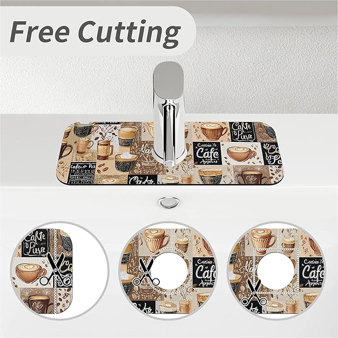 Kitchen Sink Splash Guard，-coffee Faucet Mat Sink Gadgets-Super Absorbent Fast Drying Mat Drip Catcher for Kitchen, Bathroom,Sink Mat, Dish Drying Mat, Bathroom(15" X 5.5" )