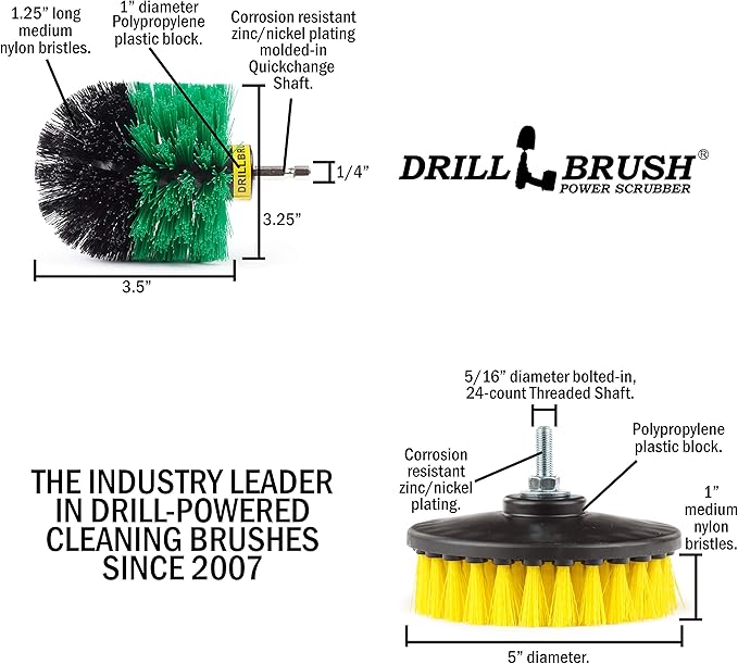 Shower Cleaner Drill Brush Set - Drill Cleaning Brush Attachment Set - Grout Brush Drill Attachment Scrub Brush - Drill Brush Power Scrubber Brush Set - Household Cleaning Brushes for Drill