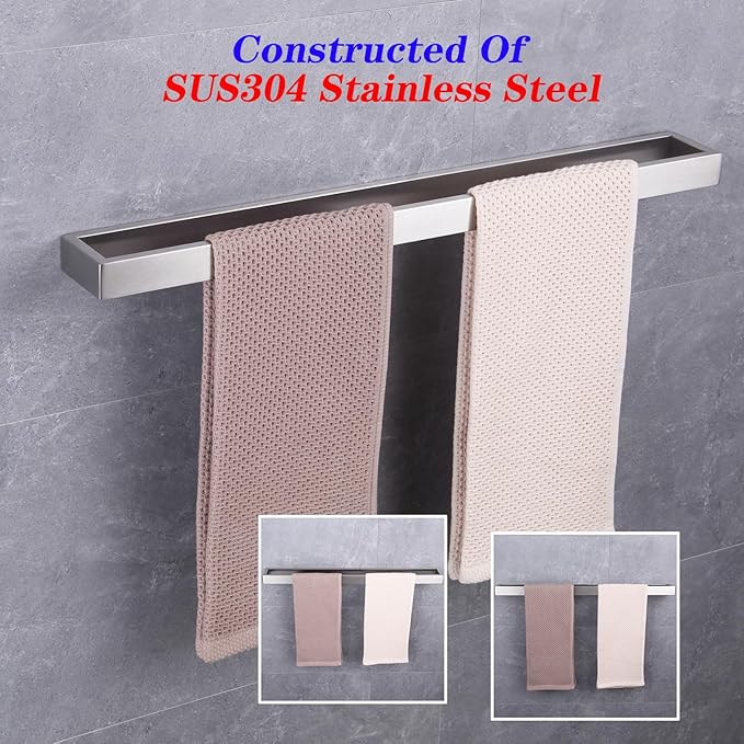 GERZWY Bathroom Towel Bar 24-Inch Brushed Stainless Steel Towel Bar Contemporary Style Wall Mount for Bath Kitchen HG1701(60)-LS