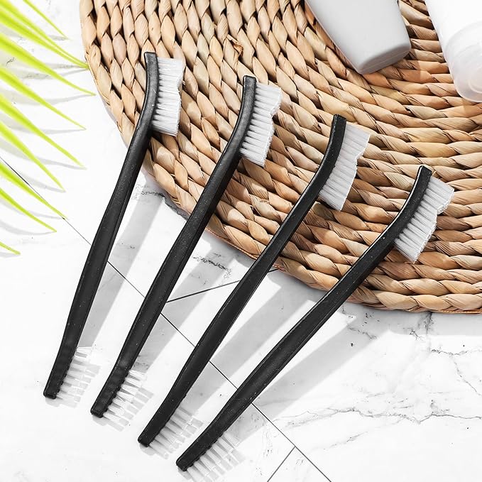 9 Pcs Double-Ended Small Crevice Cleaning Brushes Plastic Bristle Multifunctional Gap Scrub Tools for Kitchen and Bathroom Cleaning