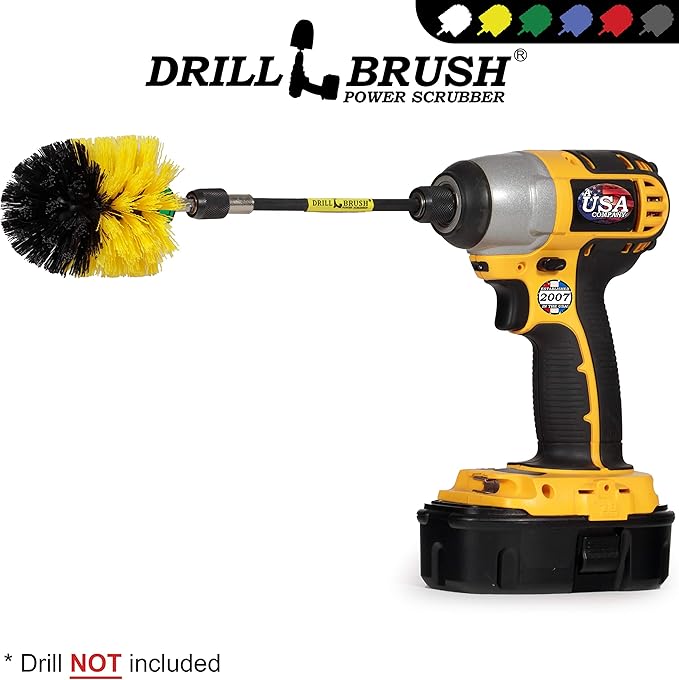 Drillbrush Mini Size Original Tub and Tile Power Scrubber with Extension