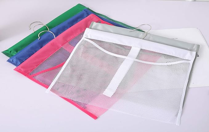 Portable Mesh Pocket with Rotatable Hanger, Quick Dry Serial Type Bath Storage Organizers for Travel, Camper, RV, Gym, Cruise, Cabin, College Dorm Shower(Blue)