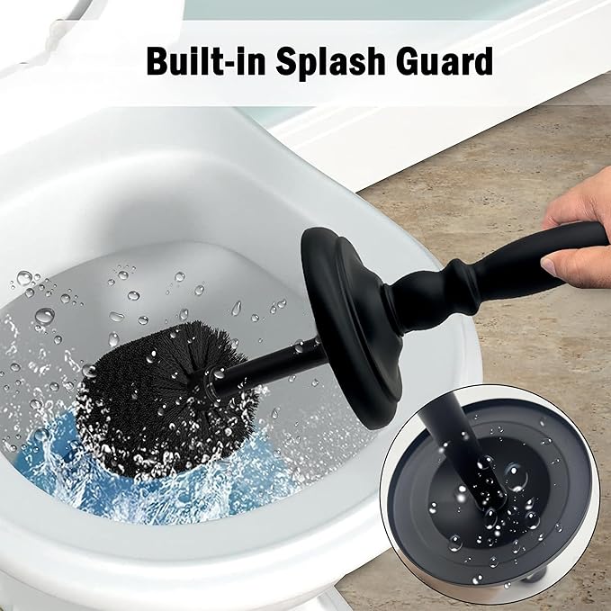 Metal Toilet Bowl Brush with Holder Premium Bathroom Cleaning Set Rustproof Hygienic Durable Elegant Finish