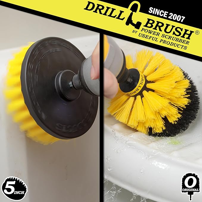 Bathroom Accessories - Cleaning Supplies - Drill Brush - Grout Cleaner - Shower Cleaner - Scrub Brush for Shower - Tile Cleaning Brush - Bathroom Cleaning Tools - Drill Brush Attachment Set - Bathtub