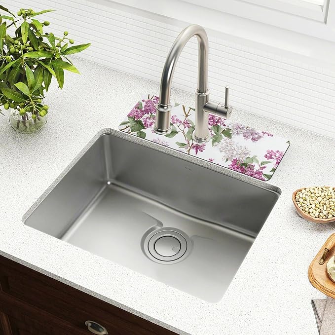 White Pink Lilac Kitchen Sink Splash Guard Faucet Mat Diatomite Absorbent Pad for Bathroom RV 30x5.4in 2PCS water