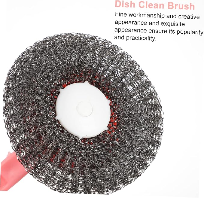 Cabilock Kitchen Handle Pot Brush Set 8pcs Steel Scrubbers for Dish Cleaning Heavy-Duty Kitchen Cleaning Tool Stiff Bristles for Pots Pans and Grout