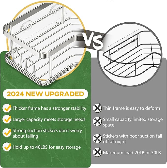 MAXIFFE Shower Caddy Organizer, 3-Pack Corner Shower Caddy Organizer Shelves Storage Rack Accessories for Bathroom Countertop Home Decor Set, Silver