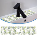 Faucet Mat for Kitchen Sink Artistic Green Leave Branche, Soft Diatom Mud Material, Strong Water Absorption, Non-slip, Easy to Clean for Bathroom, Kitchen 23.5"X5.5"