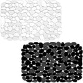 Coopay Kitchen Sink Mat Pebble Protect Mat PVC Eco-friendly Adjustable Stainless steel/ Porcelain Dish Drying Pad Protector for Bottom of Kitchen Sink, 15.8 x 11.8 inches (2 Pack, Black and Clear)
