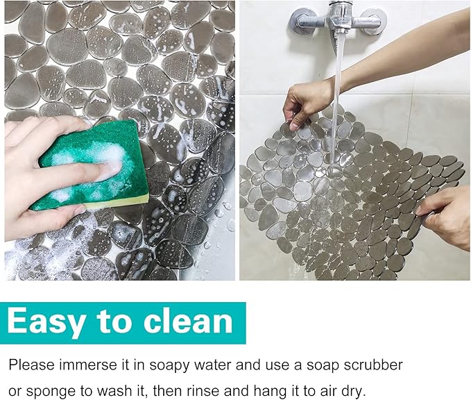 Coopay Kitchen Sink Mat Pebble Protect Mat PVC Eco-friendly Adjustable Stainless steel/ Porcelain Dish Drying Pad Protector for Bottom of Kitchen Sink, 15.8 x 11.8 inches (1 Pack, Gray)