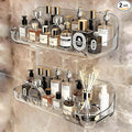 2 PCS Acrylic Wall Mounted Transparent Shelf, Non Drilled Wall Adhesive Bathroom Shelf with Self-adhesive Tape, Suitable for Storage in Bathrooms and Kitchens