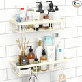 Moforoco Shower Caddy Shelf Organizer Rack, Self Adhesive Black Bathroom Shelves Basket, Home Farmhouse Wall Inside Organization and Storage Decor Rv Accessories, First Camper Apartment Essentials