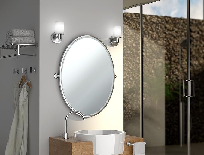 Gatco 4247 Latitude II Towel Rack, 24 Inch, Chrome/Wall Mounted Steel Towel Rack with Bar for Bathroom