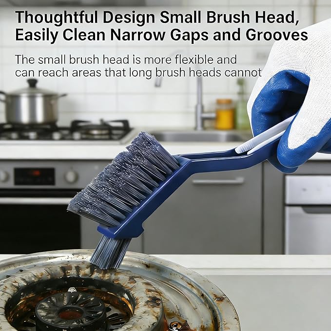 Stiff Bristle Brush,2 Pack Hard Bristle Crevice Cleaning Brush,Cleaning Brush Toilet Rim Corner Crevice and Tile Grout Groove Gap Cleaning Brush for Home, Bathroom, Shower, Small Spaces
