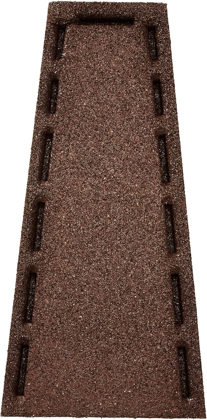 Rubberific Premium Rubber Downspout Splash Block, Rain Guard, Stone Textured Drain Extender (3 Pack, Brown)