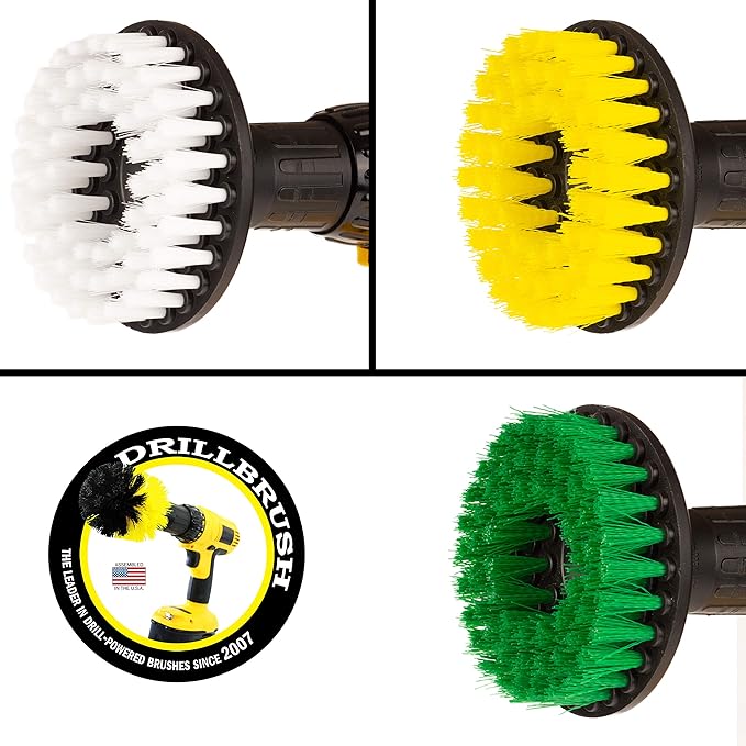 Kitchen Tools - Drill Brush - House Cleaning Spin Brush Kit - Stove, Oven Rack, Sink, Baseboard, Floor - Bathroom Accessories - Shower Door - Vanity Mirror - Shower Curtain - Bath Mat - Tile and Grout