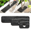 Ternal Sinkmat for Kitchen Faucet, Original Design, Absorbent Microfiber Fabric, Machine Washable Splash Guard & Drip Catcher For Around Faucet Handle [Black Bundle, 24",15" & 9"]