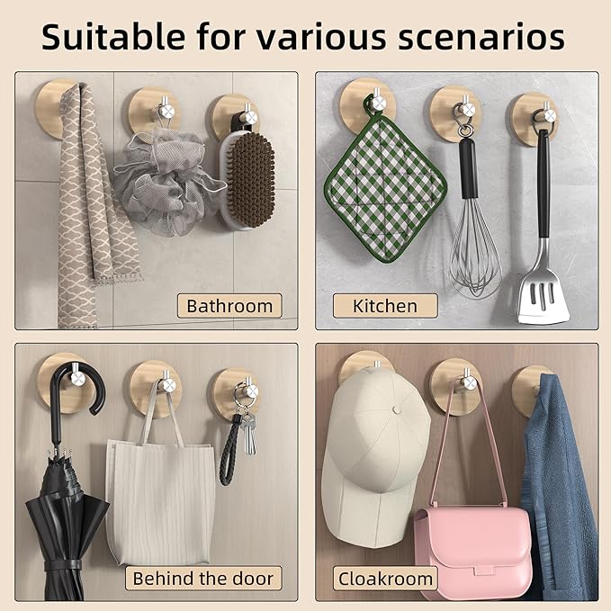Kayqi 304 Stainless Steel Simple Multi-Function Hooks for Bedroom, Kitchen, Bathroom, Set of 6